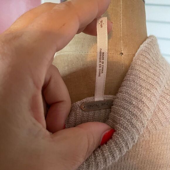 FREE PEOPLE | cream color patchwork raw hem colorblock cardigan S - Picture 8 of 10